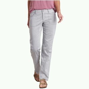 Kuhl Cabo Pants Womens Gray Linen Blend Cargo Lightweight Outdoor Short